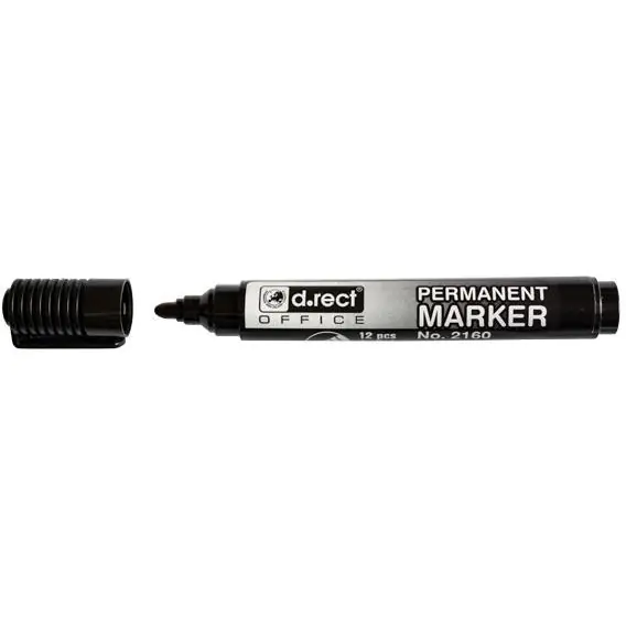 ⁨Marker permanentny 2160 czarny okrągła końcówka 101111 D.RECT⁩ w sklepie Wasserman.eu
