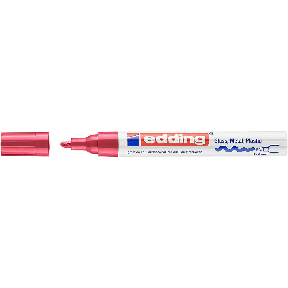 Lacquer marker 2-4mm 750 red round tip 750/002/CZ EDDING at Wasserman.eu