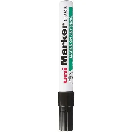 ⁨Marker permanentny UNI NO-580 ścięty czarny⁩ w sklepie Wasserman.eu