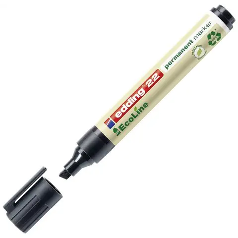 ⁨Marker permanentny ekologiczny ścięta końcówka czarny 22/001/C ED EDDING⁩ w sklepie Wasserman.eu