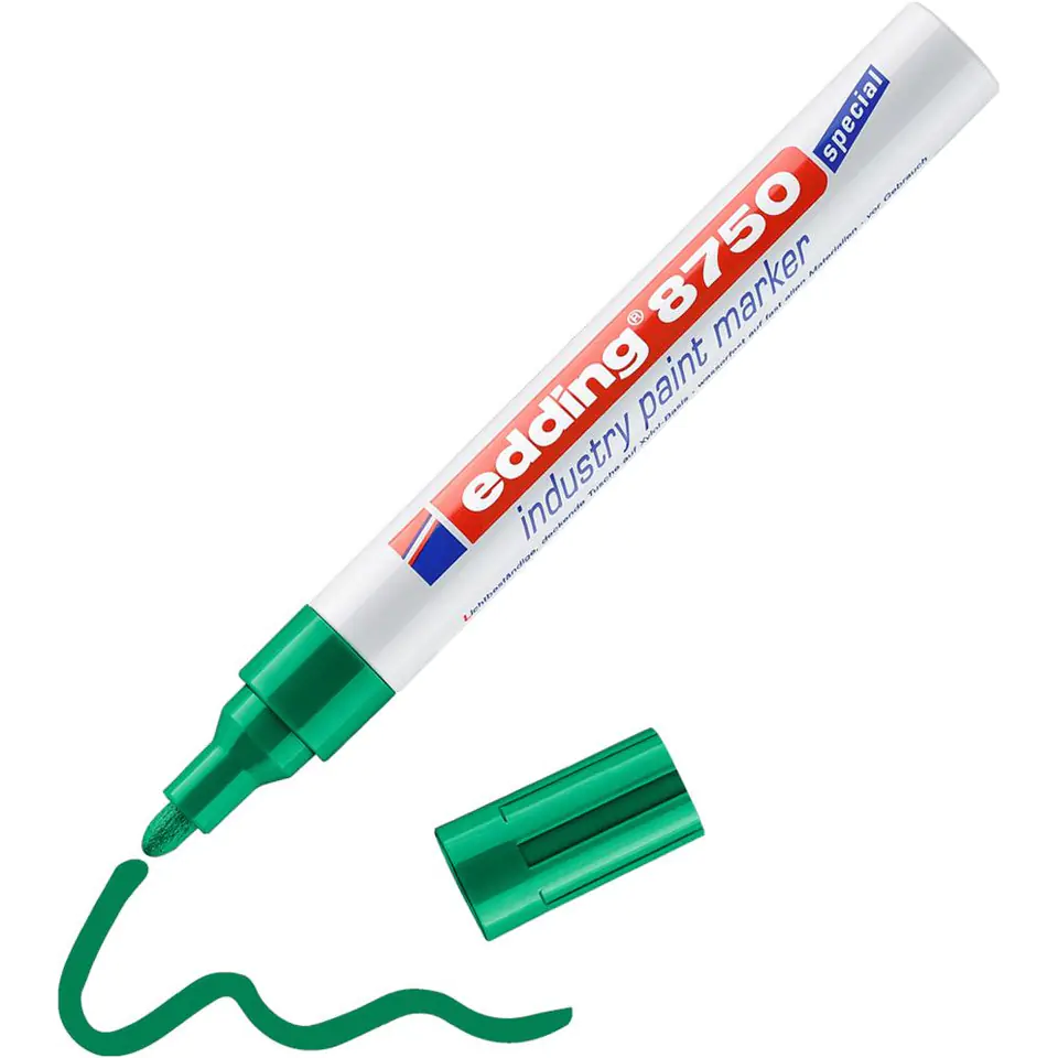 Industrial lacquer marker 2-4mm green round tip 8750/004/ZI EDDING at Wasserman.eu