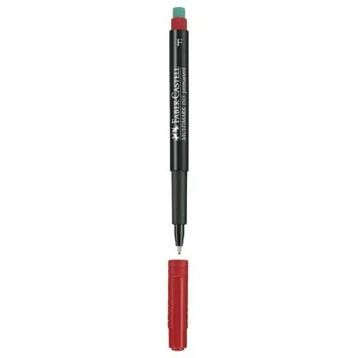 ⁨Foliopis z gumką OHP MULTIMARK F 0.6mm czerwony 151321 FABER-CASTELL⁩ w sklepie Wasserman.eu