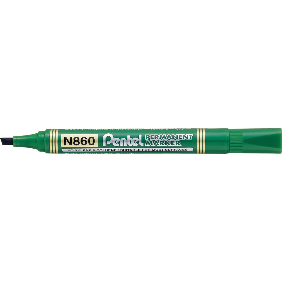 ⁨Marker permanentny N860 zielony ścięta końcówka PENTEL⁩ w sklepie Wasserman.eu