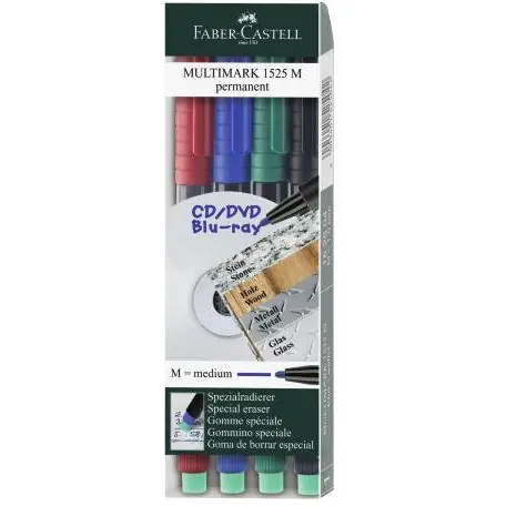 ⁨Foil with eraser M 1.0mm set 4colors 152504 FABER CASTELL⁩ at Wasserman.eu