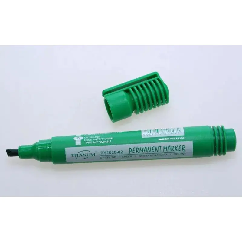 ⁨Marker permanentny ścięty zielony PY1026-02 TITANUM⁩ w sklepie Wasserman.eu