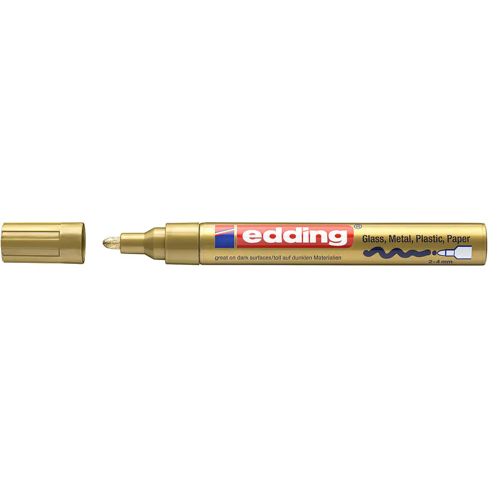 ⁨Lacquer marker 2-4mm 750 gold round tip 750/053/ZL EDDING⁩ at Wasserman.eu