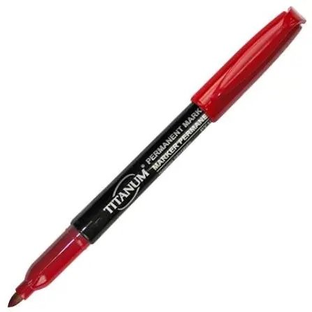⁨Marker permanentny okrągły czerwony PY1002-GY TITANUM⁩ w sklepie Wasserman.eu
