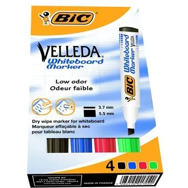 ⁨Marker BIC ECO VELLEDA 1751 suchościeralny mix 4 kolorów 904950⁩ w sklepie Wasserman.eu