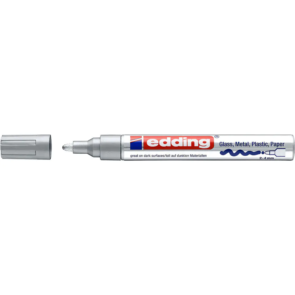 ⁨Lacquer marker 2-4mm 750 silver round tip 750/054/S EDDING⁩ at Wasserman.eu