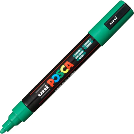 ⁨Marker z farbą plakatową UNI Posca PC-5M nr.72 średni zielony⁩ w sklepie Wasserman.eu