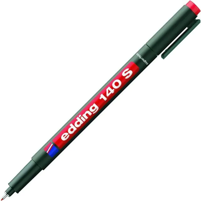 ⁨Marker niezmywalny do folii 0,3mm czerwony 140S/002/CZ ED EDDING⁩ w sklepie Wasserman.eu