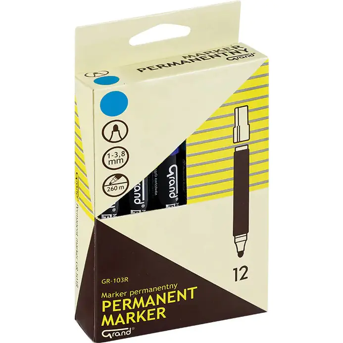 ⁨Permanent marker (12)blue round tip GRAND GR-103R⁩ at Wasserman.eu