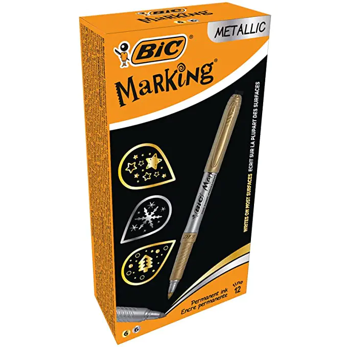 BIC markers permanent metallic colors gold (6pcs) + silver (6pcs) 950466 at Wasserman.eu