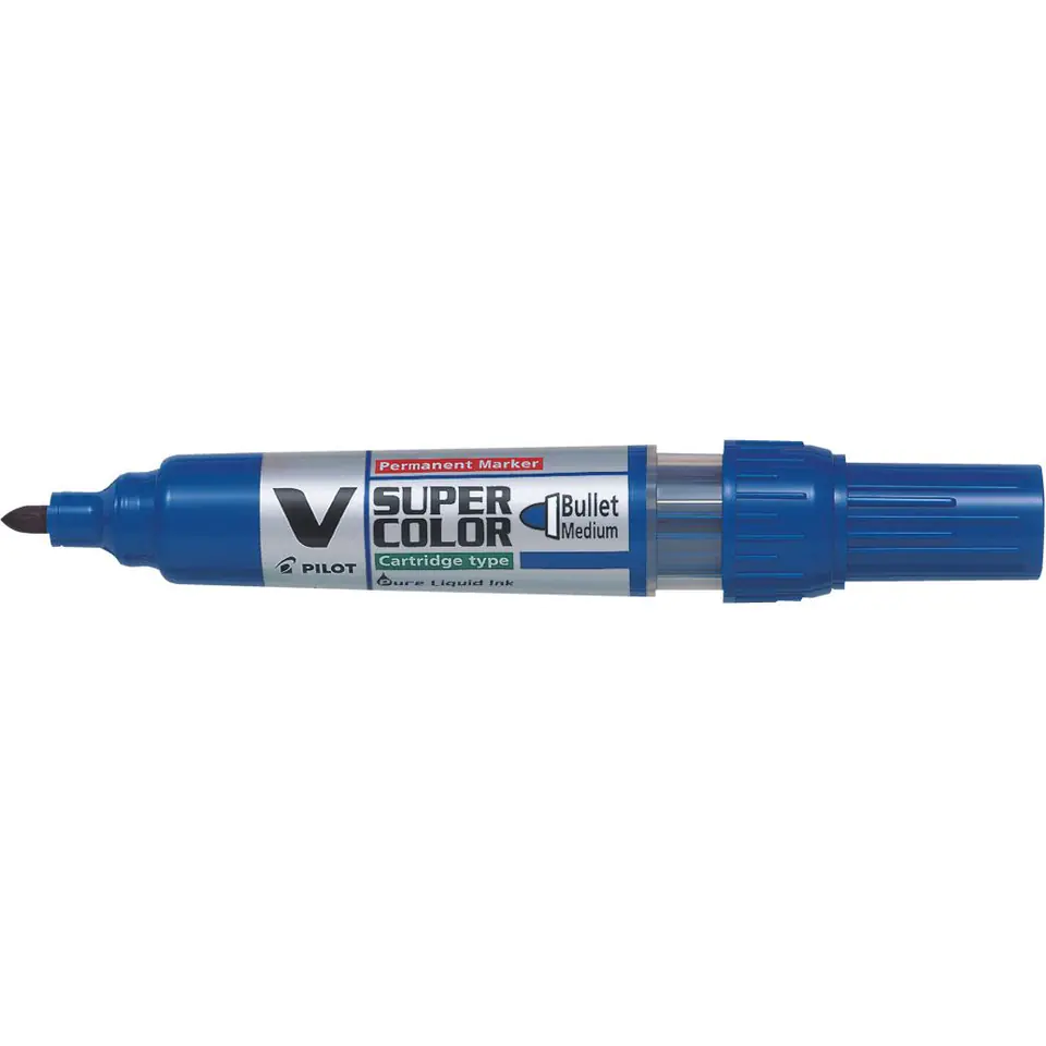 ⁨Marker permanentny V-SUPER COLOR niebieski okrągły M PISCA-VSC-M-L-BG PILOT⁩ w sklepie Wasserman.eu
