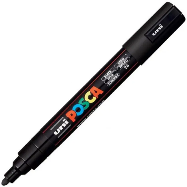 ⁨Marker with poster paint Posca PC-5M, black, Uni⁩ at Wasserman.eu