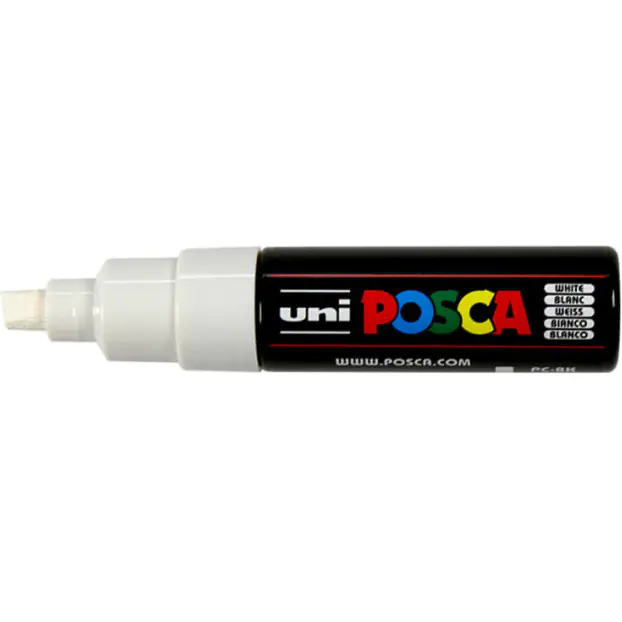 ⁨Marker z farbą plakatową Posca PC-8K, biały, Uni⁩ w sklepie Wasserman.eu
