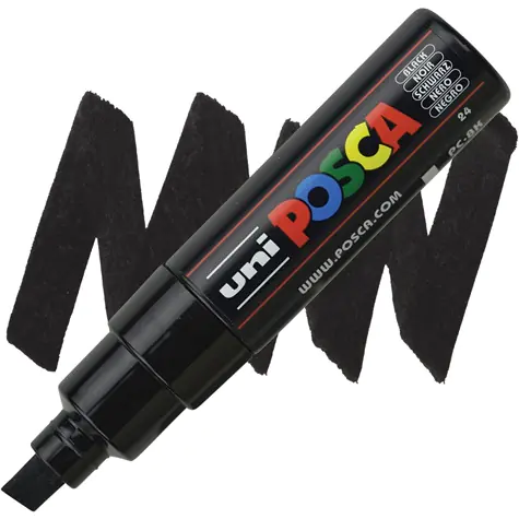 ⁨Marker z farbą plakatową UNI Posca PC-8K, nr.24 czarny⁩ w sklepie Wasserman.eu