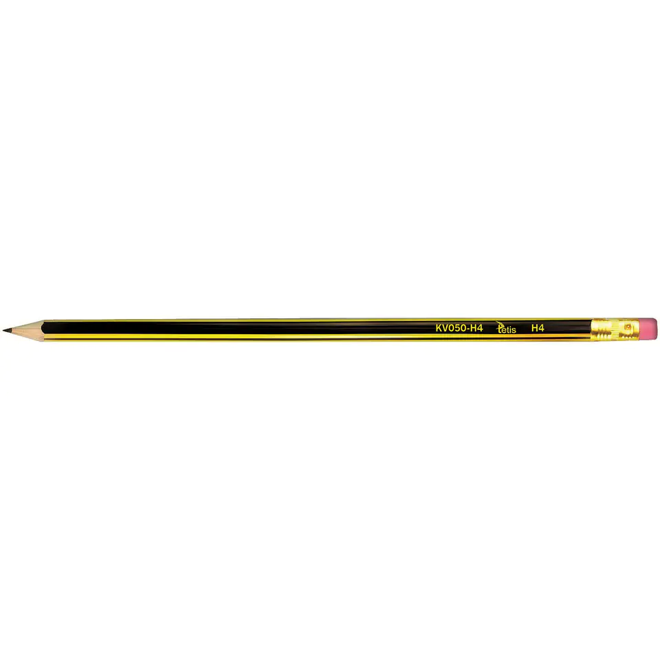 ⁨Pencil with eraser hardness 4H (12pcs) KV050-H4 TETIS⁩ at Wasserman.eu