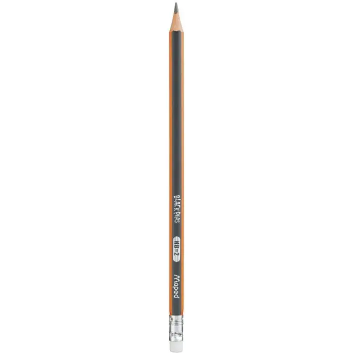 ⁨Ołówek drewniany z gumką BLACKPEPS HB MAPED 851721⁩ w sklepie Wasserman.eu