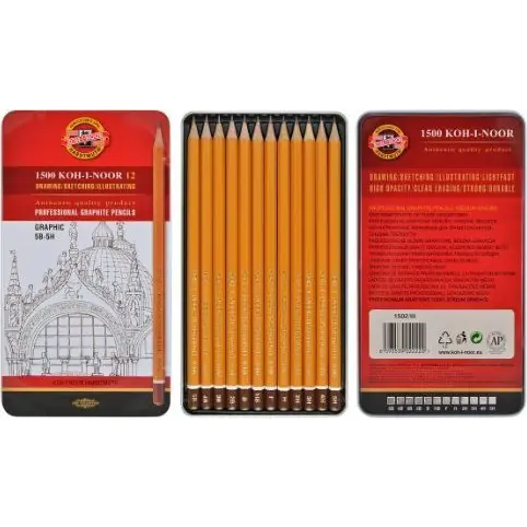 ⁨Graphite pencil GRAPHIC set 5B-5H 12 pcs. 1502/III KOH-I-NOOR⁩ at Wasserman.eu