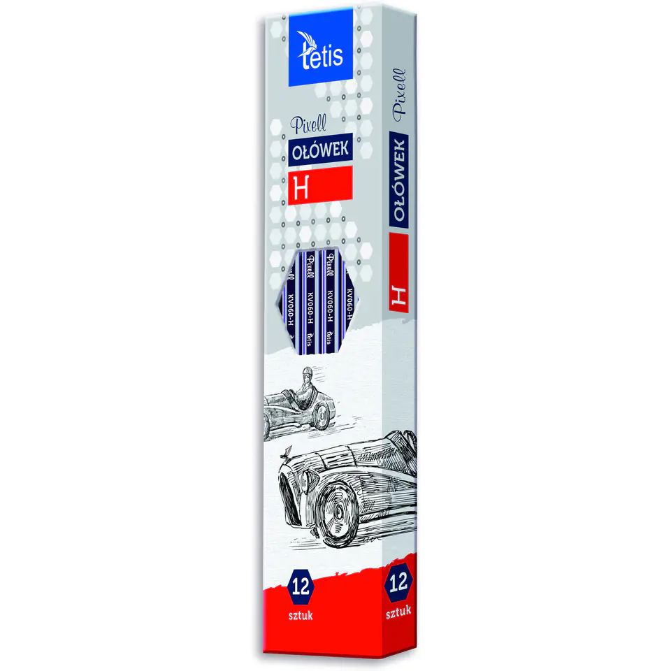 ⁨PIXELL Hexagonal Pencil H (12pcs) KV060-H TETIS⁩ at Wasserman.eu