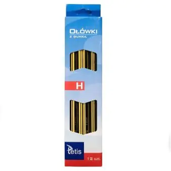 ⁨Pencil with eraser hardness H (12pcs) KV050-H TETIS⁩ at Wasserman.eu