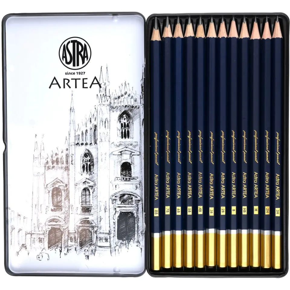 ⁨Pencil set for sketching 8B-3H (12pcs) ARTEA mix 206120013 ASTRA⁩ at Wasserman.eu