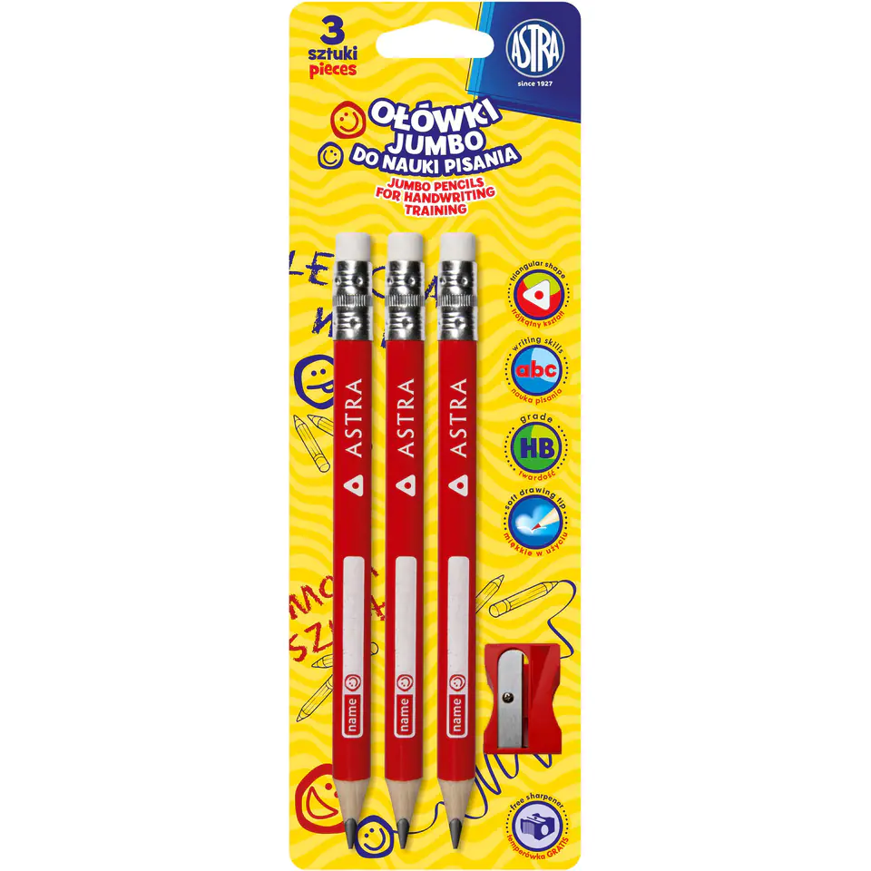 ⁨Pencil for learning to write(3 pcs) ASTRA 206119005⁩ at Wasserman.eu