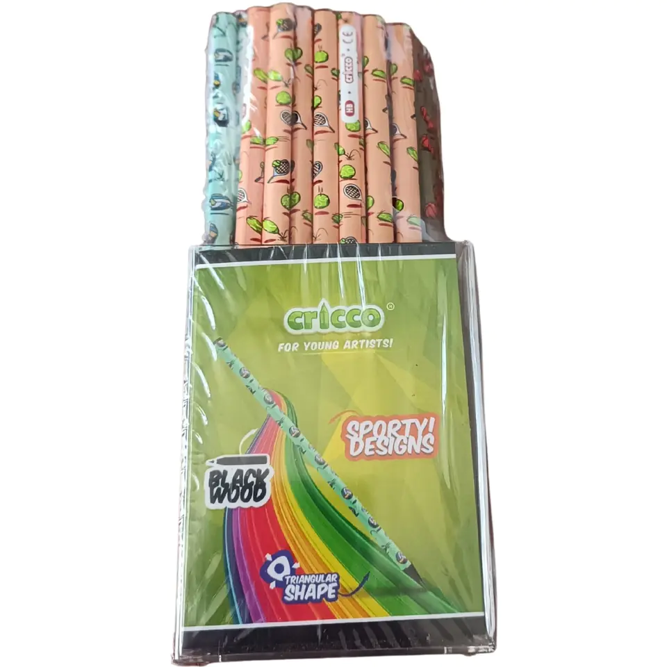CRICCO pencil triangular black wood HB SPORTY (72 pcs) at Wasserman.eu
