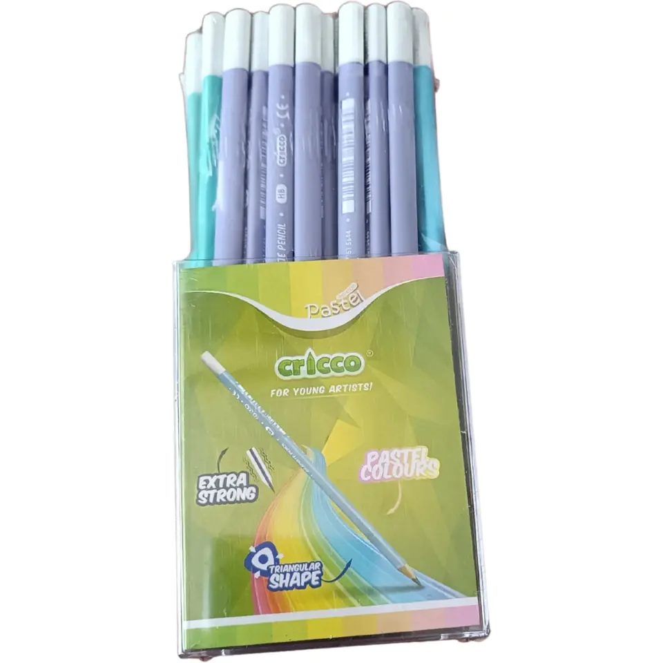 ⁨CRICCO pencil triangular black wood HB PASTEL (72 pcs)⁩ at Wasserman.eu