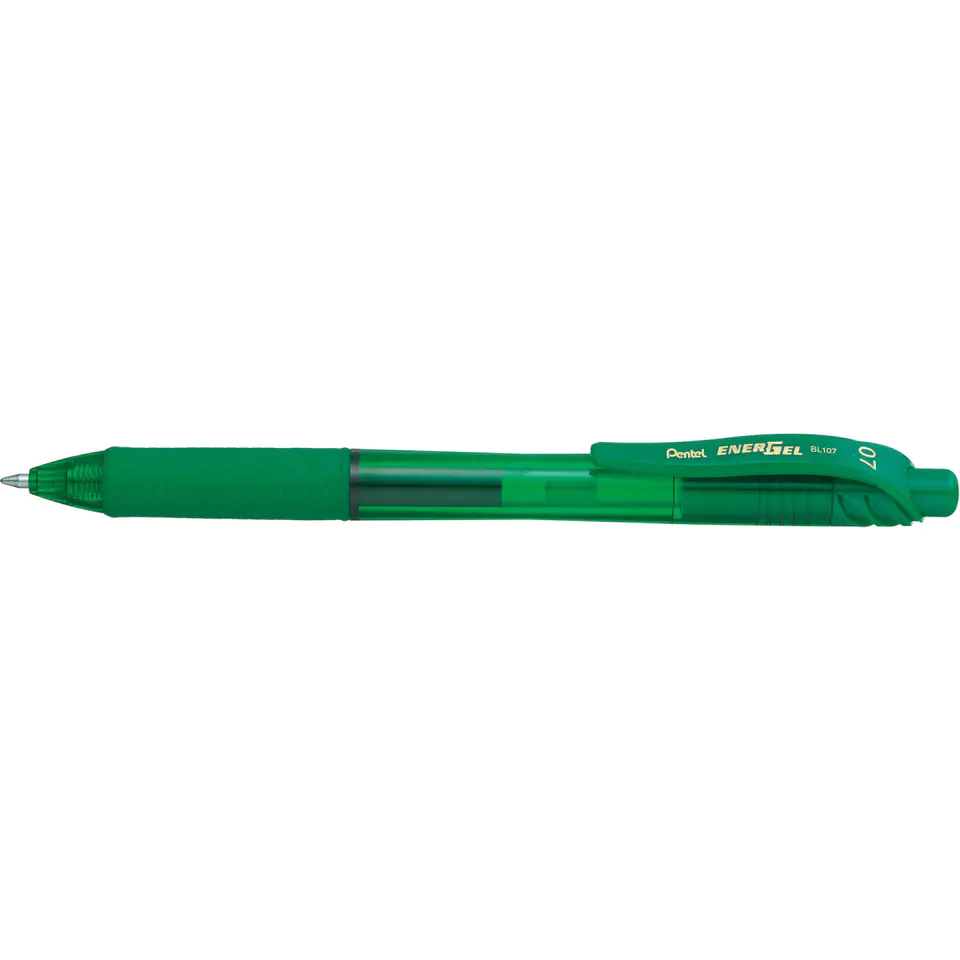 ⁨Pióro kulkowe PENTEL BL107 0.7mm zielone z tuszem żelowym⁩ w sklepie Wasserman.eu