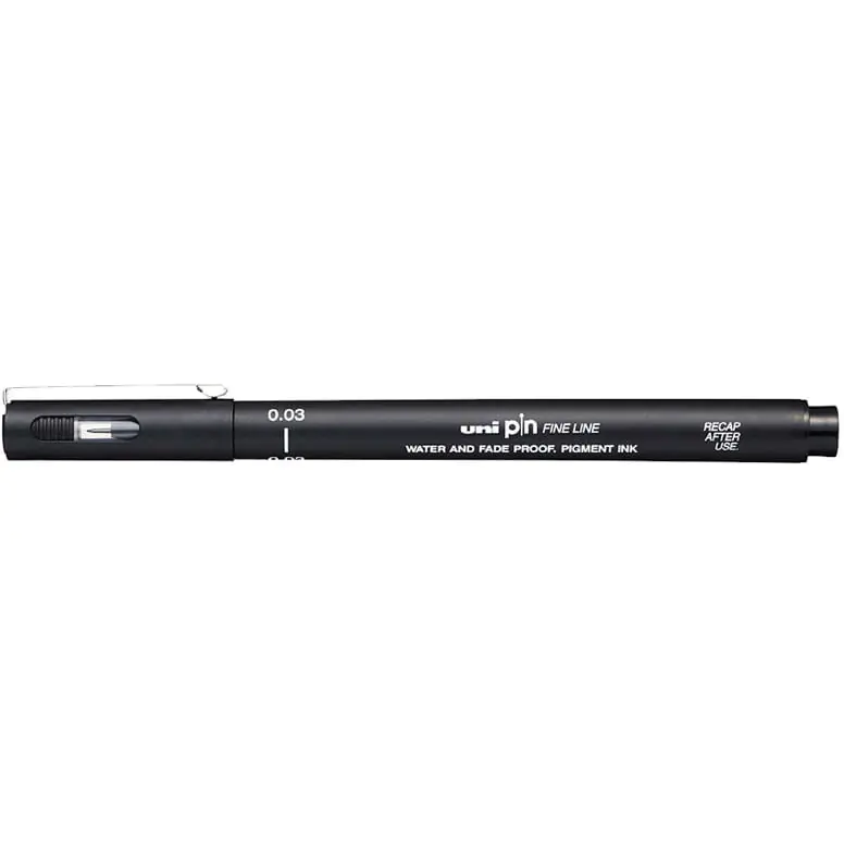 ⁨Fine drawing liner UNI PIN 003-200 black⁩ at Wasserman.eu