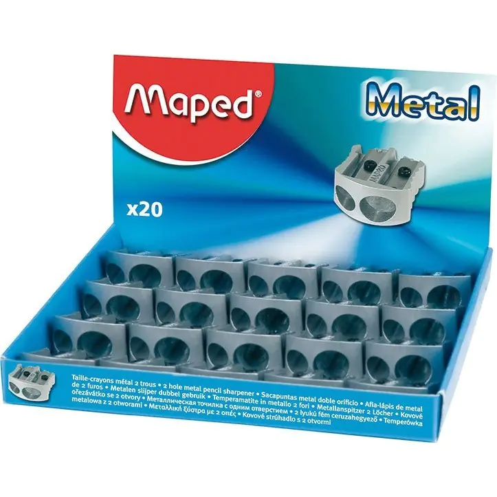 ⁨Temperówka metalowa Classic 2 otwory MAPED 506700⁩ w sklepie Wasserman.eu