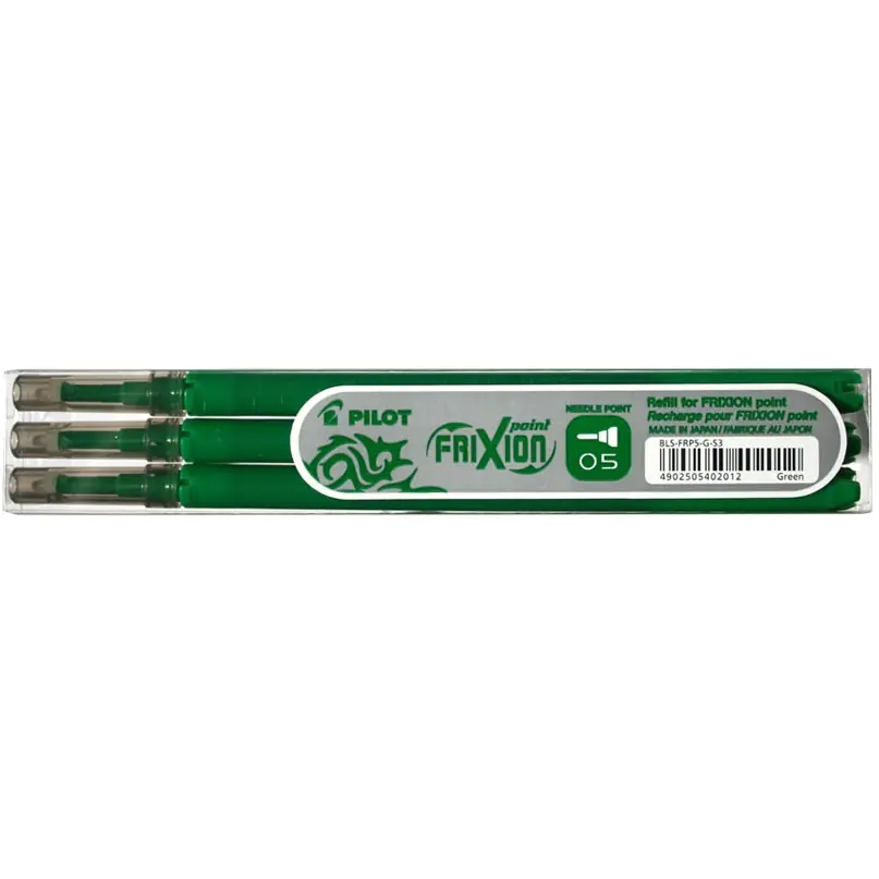 ⁨FRIXION POINT 0,5mm green cartridge (3 pieces) BLS-FRPS-G-S6 PILOT⁩ at Wasserman.eu