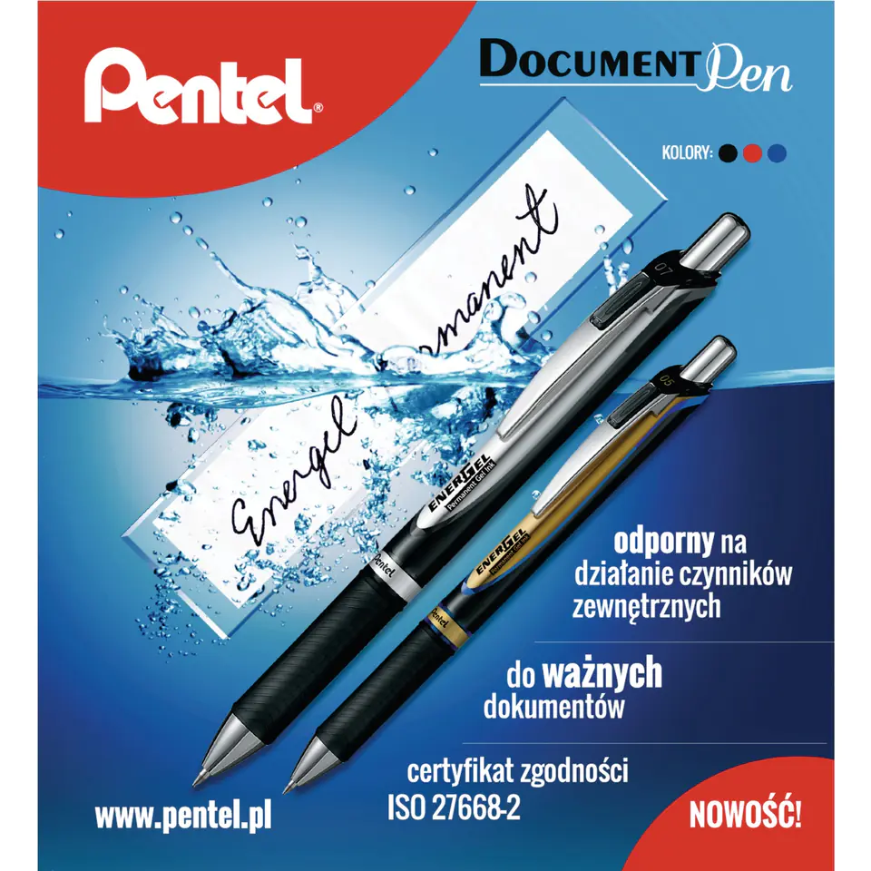 ⁨Wkład kulkowy PENTEL ENERGEL 0,5mm LRP5 niebieski do BLP75⁩ w sklepie Wasserman.eu