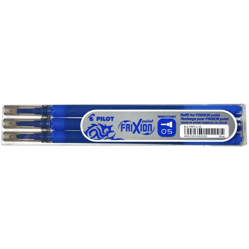 ⁨FRIXION POINT 0.5mm blue cartridge (3 pieces) BLS-FRP5-L-S3 PILOT⁩ at Wasserman.eu