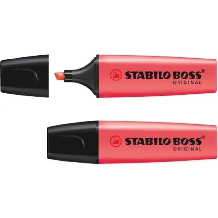 ⁨STABILO BOSS highlighter fluorescent red 70/40⁩ at Wasserman.eu