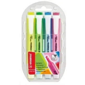 ⁨Highlighter STABILO SWING COOL set of 4 pcs. in case 275/4⁩ at Wasserman.eu