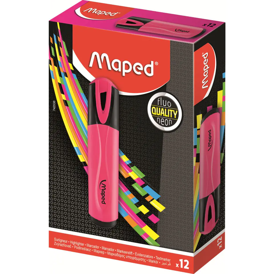 ⁨FLUO PEPS highlighter pink MAPED 742536⁩ at Wasserman.eu