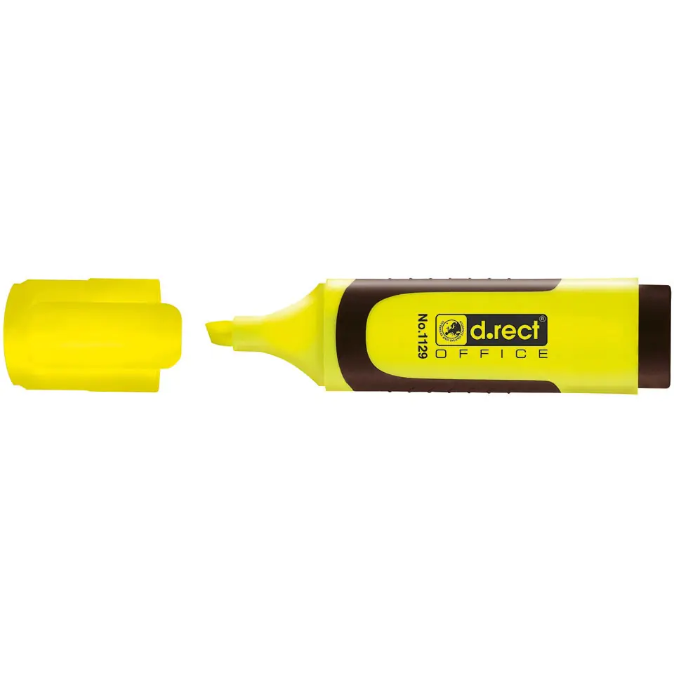 ⁨Highlighter D.RECT 1129 yellow rubber grip 121024 LEVIATAN⁩ at Wasserman.eu