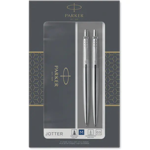 ⁨Set pencil + pen JOTTER STAINLESS STEEL CT PARKER 2093256⁩ at Wasserman.eu