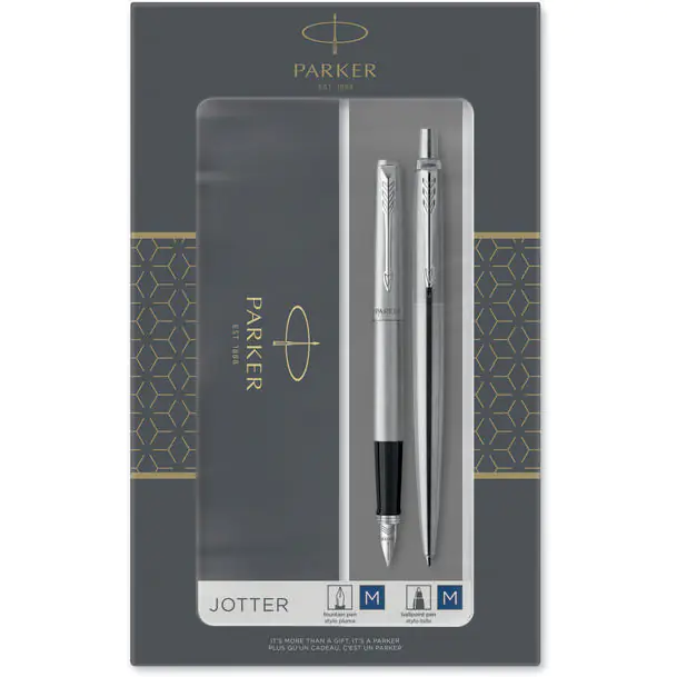 ⁨Komplet pióro wieczne + długopis JOTTER STAINLESS STEEL CT PARKER PARKER 2093258⁩ w sklepie Wasserman.eu