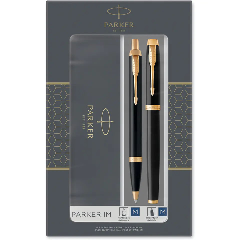 ⁨Komplet pióro wieczne + długopis IM DUO czarny GT PARKER 2093216⁩ w sklepie Wasserman.eu