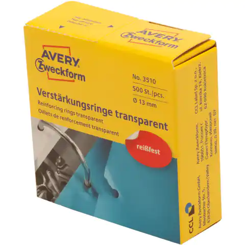 ⁨Label reinforcing rings Q13mm transparent 3510 AVERY ZWECKFORM⁩ at Wasserman.eu