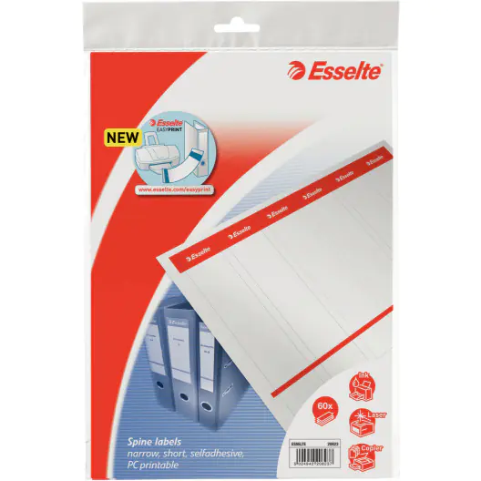 ⁨Labels for binders 36x192mm(10x6) white samop. 20823 ESSELTE⁩ at Wasserman.eu