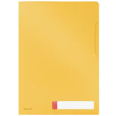 ⁨Folder A4 z kieszonką na etykietę, żółty 47080019 LEITZ⁩ w sklepie Wasserman.eu