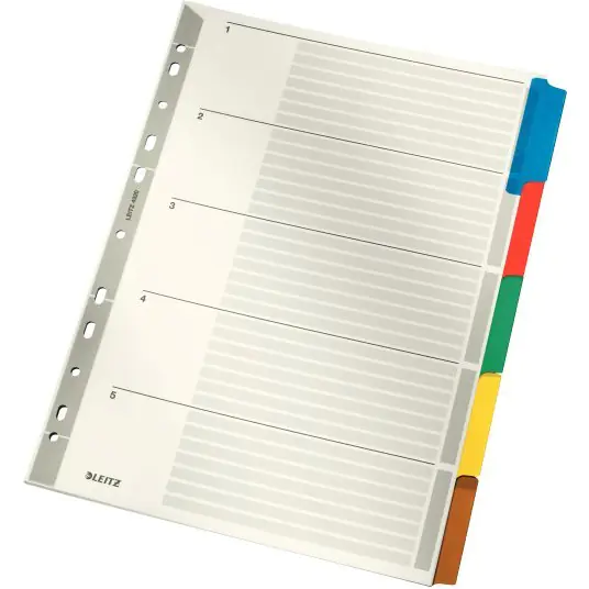 ⁨Przekładki z kartonu A4 LEITZ 5 kart 43200000⁩ w sklepie Wasserman.eu