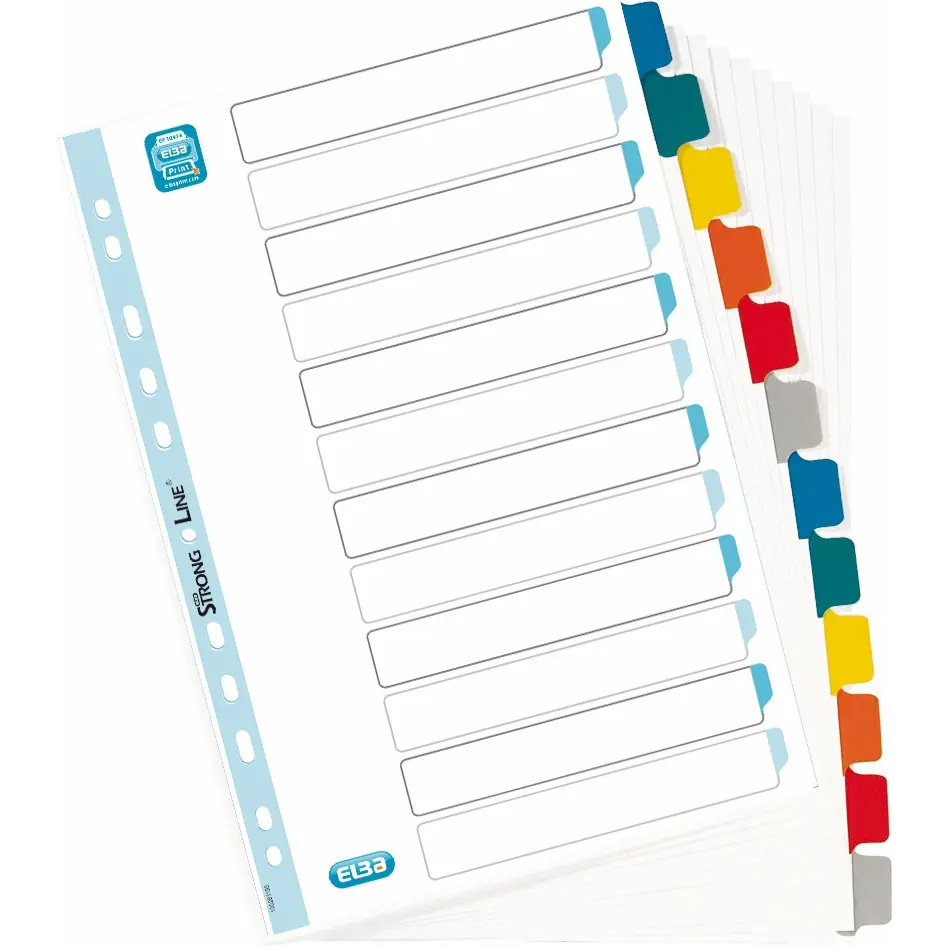Cardboard spacers A4 MYLAR 1-12 colour ELBA 100204953 at Wasserman.eu