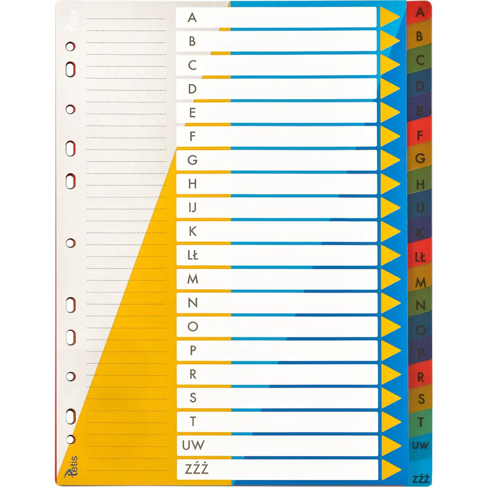 ⁨Spacers PP A4 alphabetical A-Z BP631-AZ TETIS⁩ at Wasserman.eu