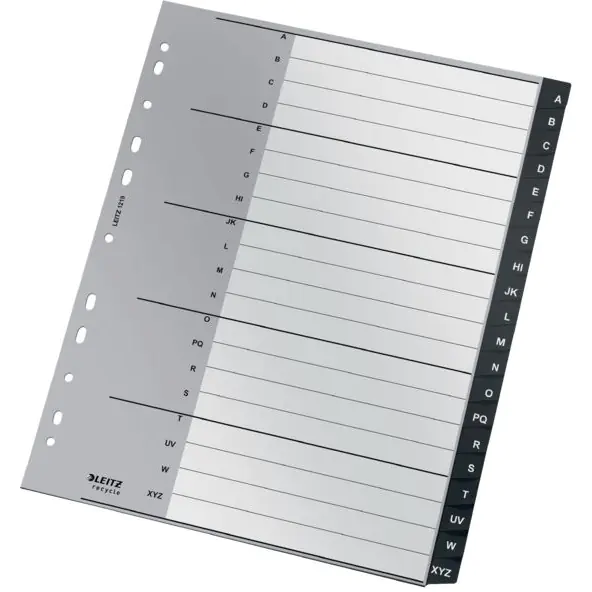 ⁨Spacers Recycle, A - Z, A4, PP, black 12190000 LEITZ⁩ at Wasserman.eu